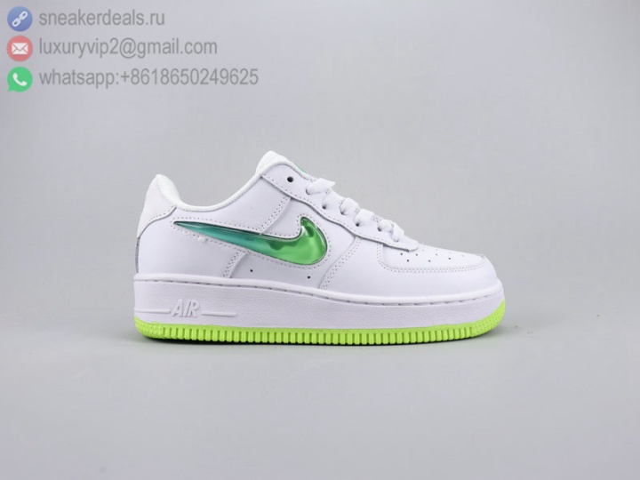 NIKE AIR FORCE 1 '07 SE PRM WHITE FADING JELLY GREEN WOMEN SKATE SHOES